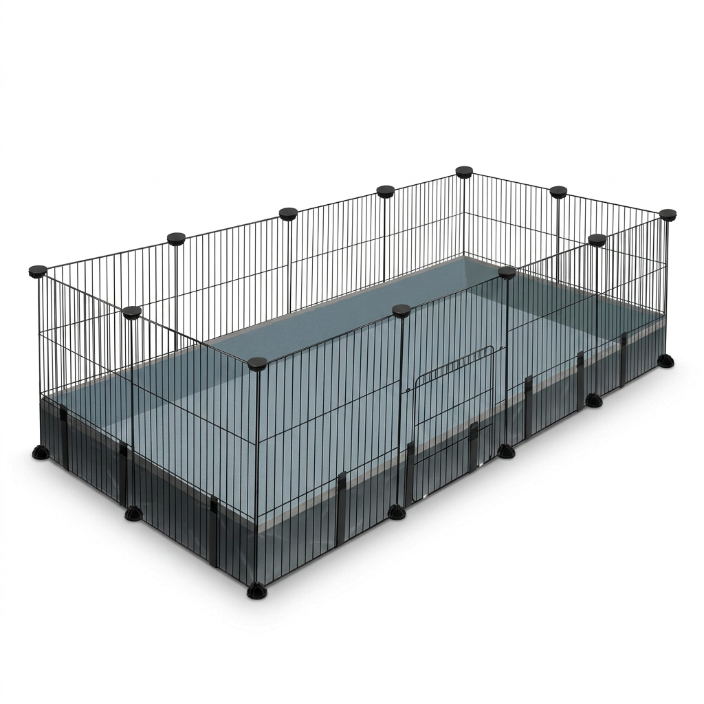 Small Animal Playpen 12 Panels with Waterproof Mat for Guinea Pigs