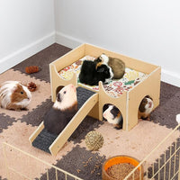 Small Animal Wooden Hideout House for Rabbits and Hamsters