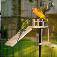 Small Bird Cage Accessories – Platform Swing and Climbing Ladder for Exercise