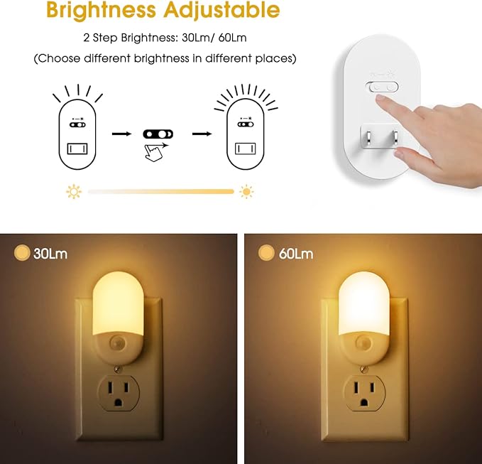 Small LED outlet night light for everyday indoor lighting
