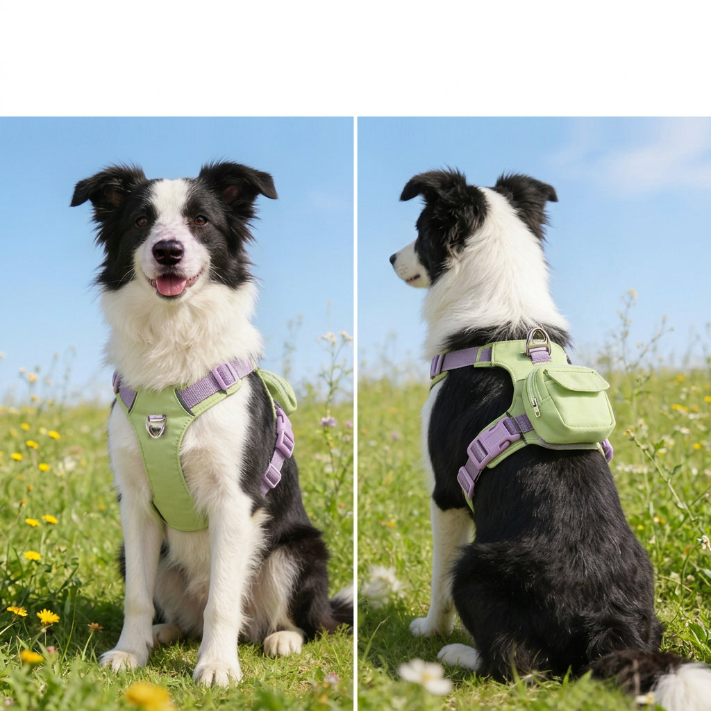 Dog backpack for small and medium dogs with adjustable harness