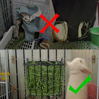 Open-frame hay holder for chinchillas and small animals