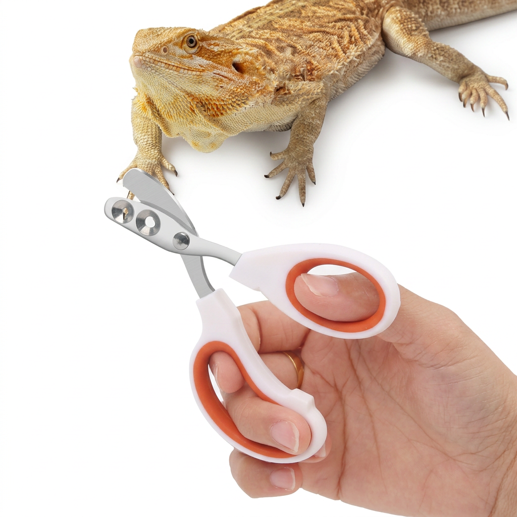 Orange stainless steel nail clippers for small reptiles and pets