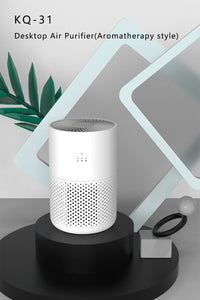 Small room air purifier with built in filter support