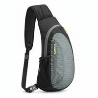 Small nylon sling bag for men and women in black grey color
