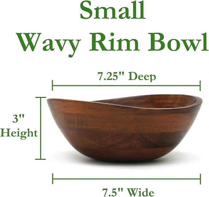 Small wooden salad bowl for everyday table serving