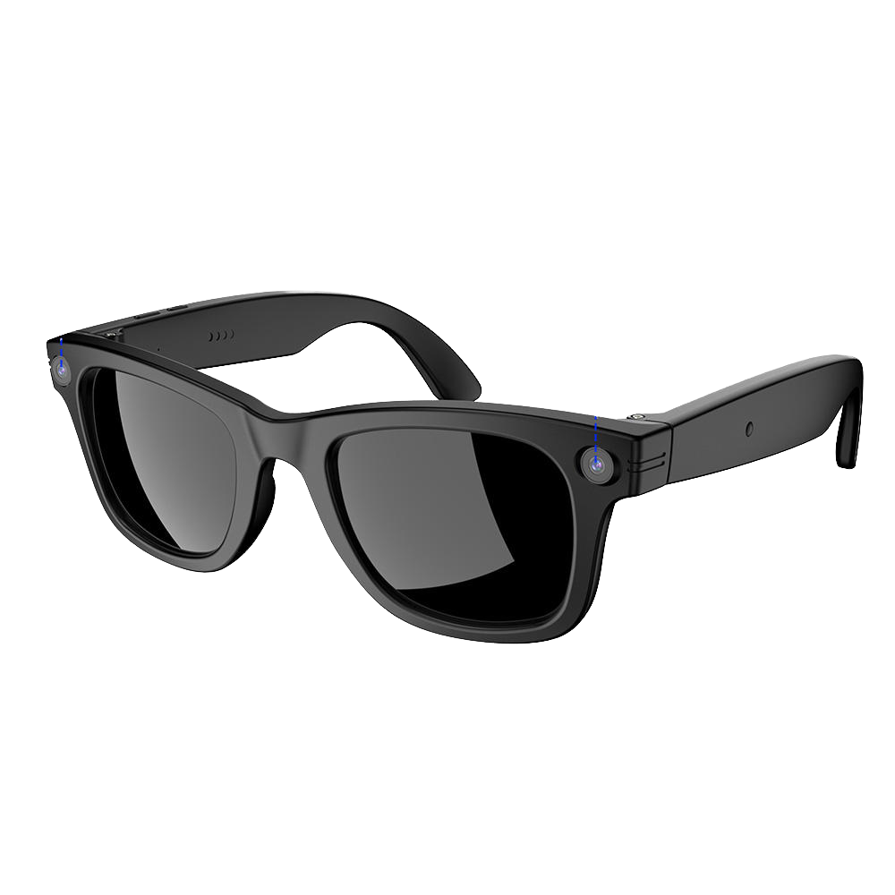 Smart audio glasses front view with wireless calling support