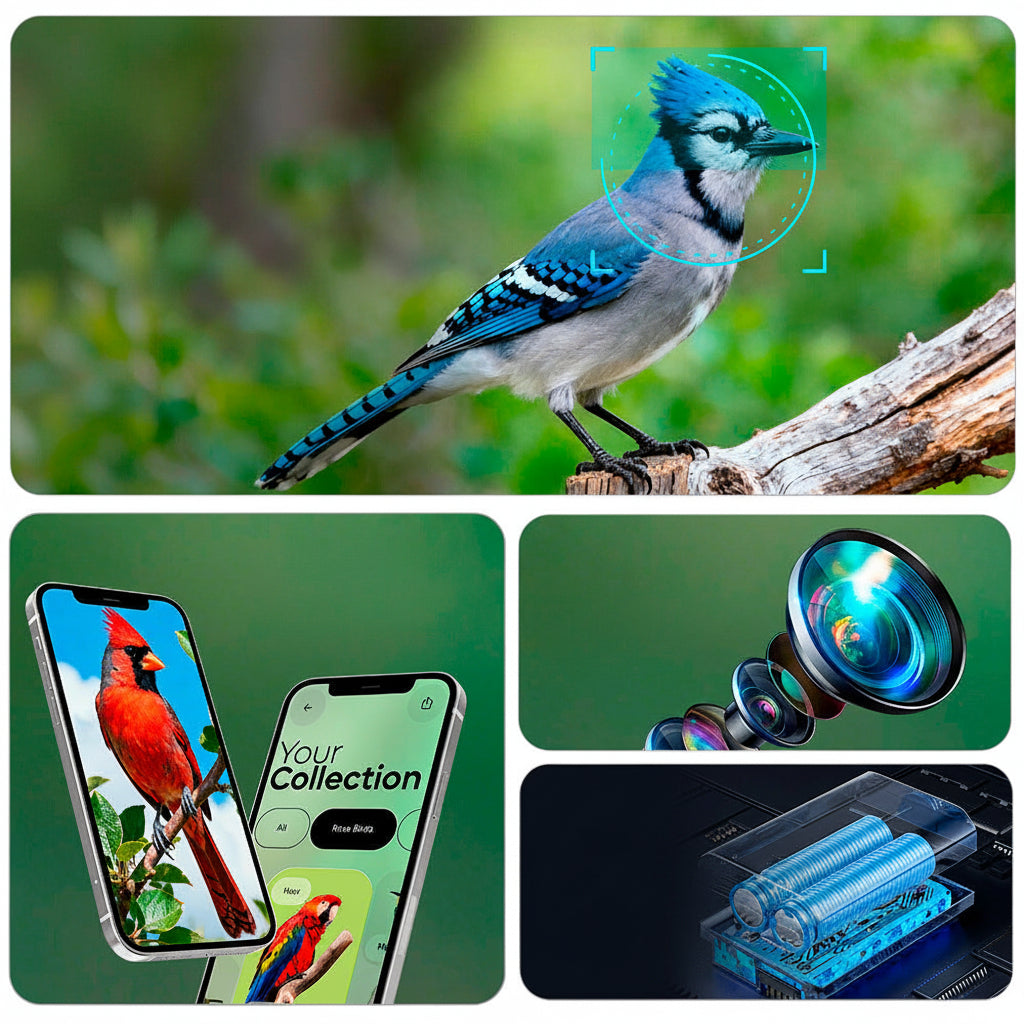 HD viewing feature on smart bird feeder