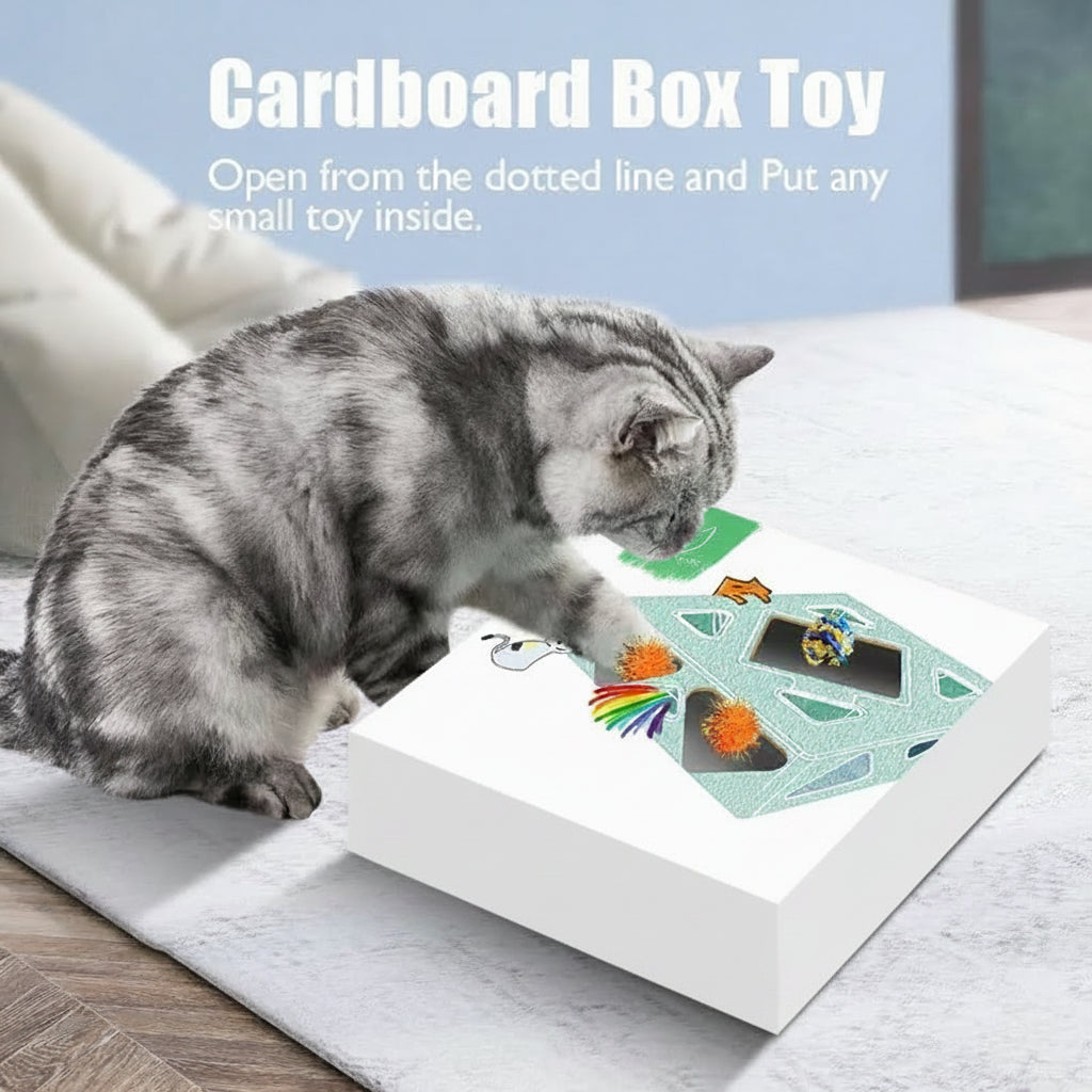 Smart Cat Toy With Feather Teasers For Interactive Indoor Play