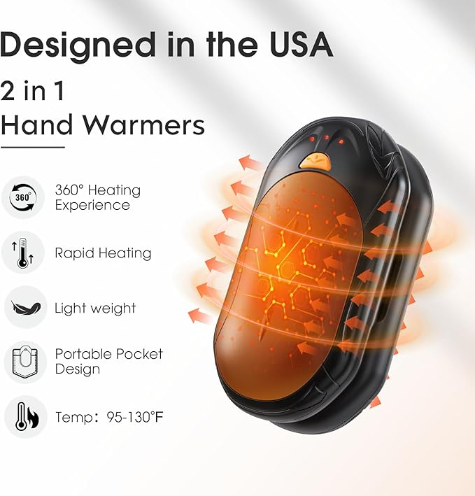 Smart chip hand warmers providing long-lasting heat for outdoor activities