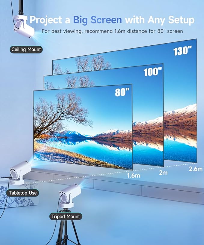 smart projector for home theater, gaming, and movie nights
