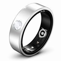 Smart ring with heart rate and sleep tracking on white background