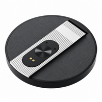 Silver and black smart translator device with a slim rectangular design.