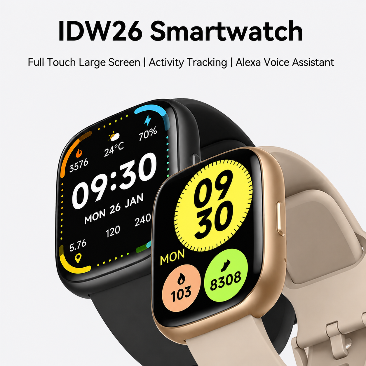 Front View of Bluetooth Calling Smart Watch with HD Display