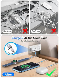 multi charging cable with built-in smartwatch charger and multi-device support