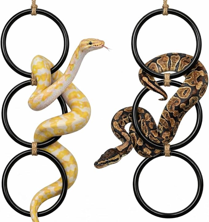 2PCS Snake Climbing Rings for Ball Python, Reptile Enrichment Toys for Terrariums