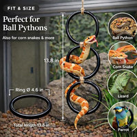 2-Pack Snake Climbing Rings, Ideal for Snakes, Geckos, and Other Reptiles