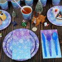  Snowflake napkins and holiday party supplies for winter celebrations
