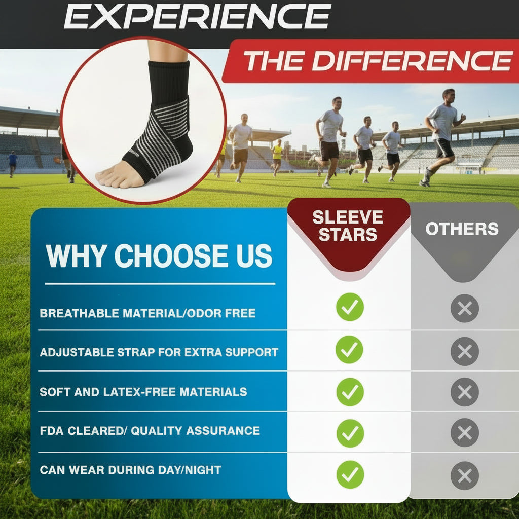 Soft ankle wrap compression sleeve for comfortable daily wear