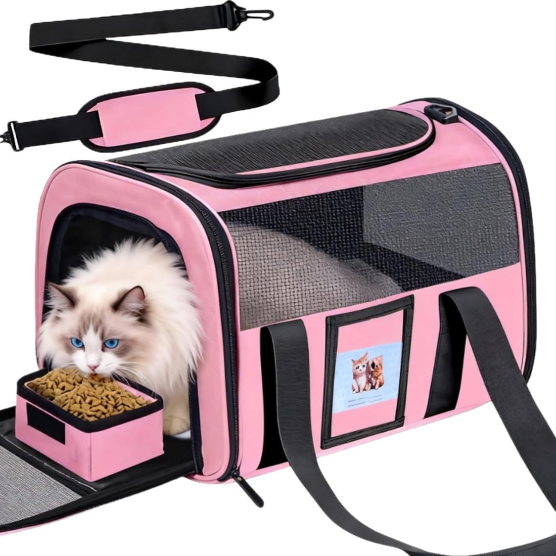 Soft Cat Carrier Bag With Breathable Mesh Design