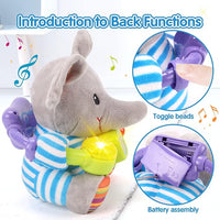 Soft stuffed elephant toy with child-friendly design