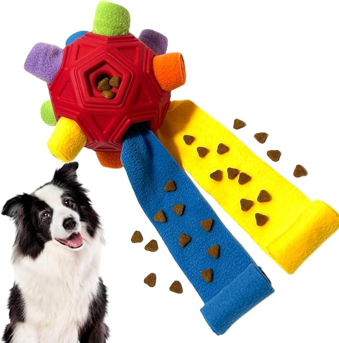 Soft fabric dog ball toy with fold design