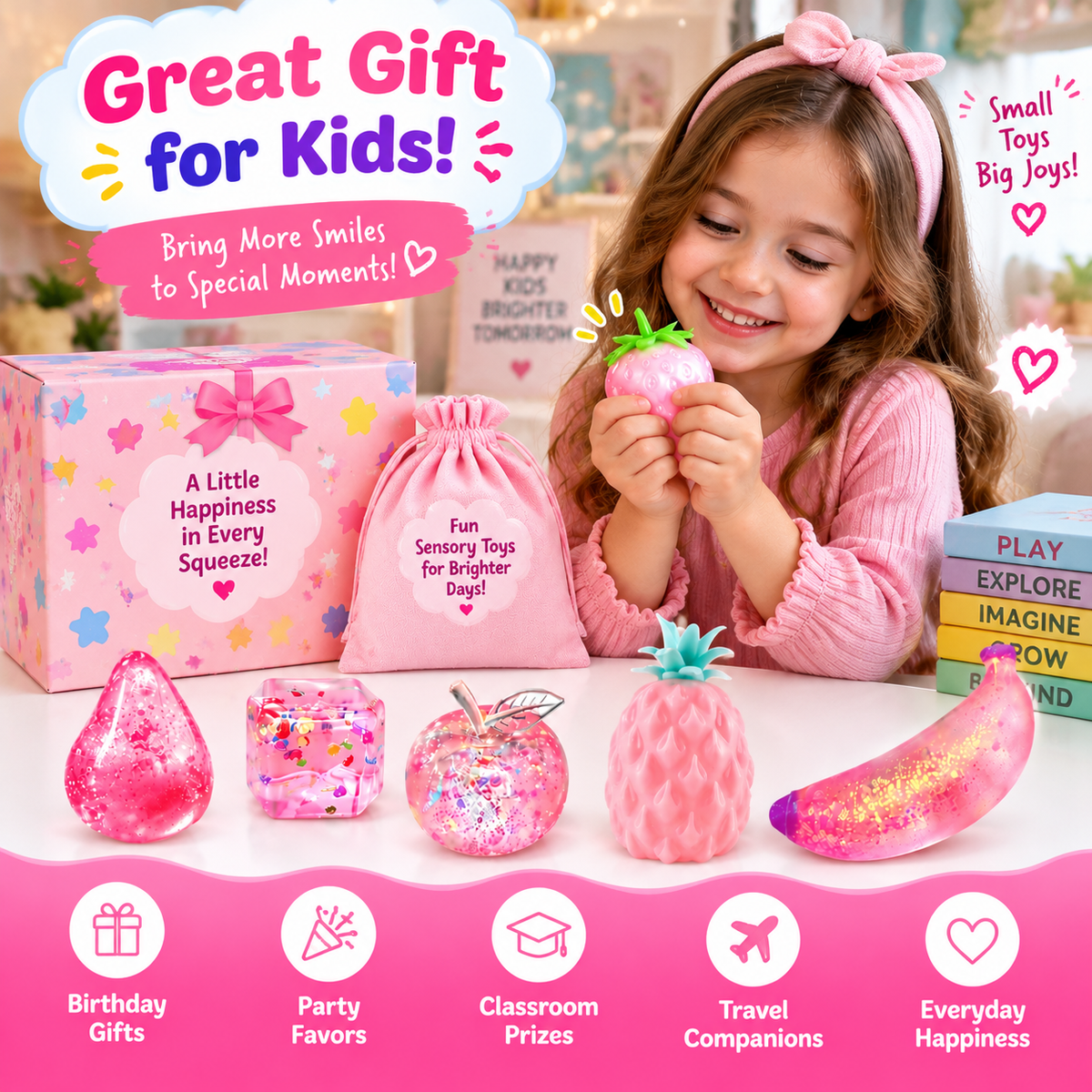Soft fruit squishy toys with flexible texture