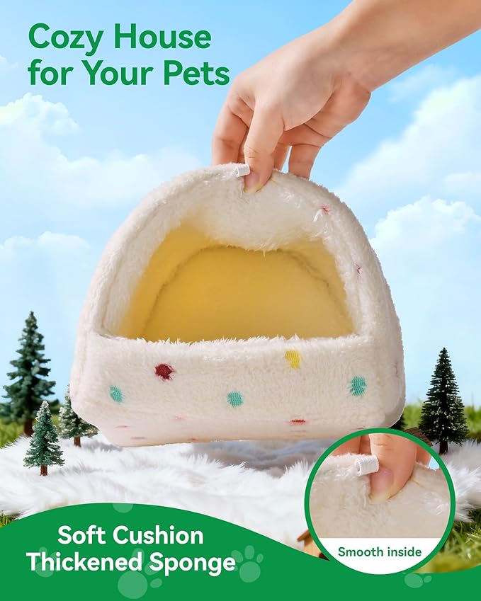 Front view of a soft small animal hideout house