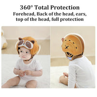 Lightweight toddler safety helmet with cushioned coverage and animal styling
