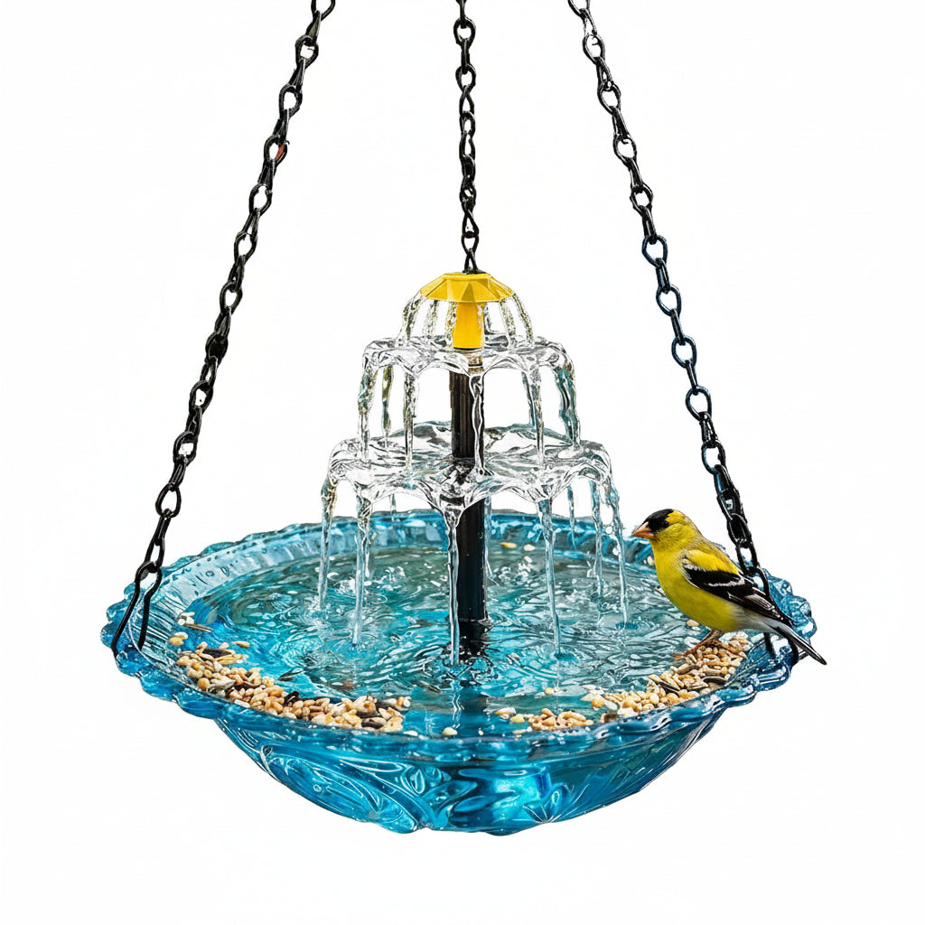 Solar Powered Bird Bath Fountain for Outdoor Gardens