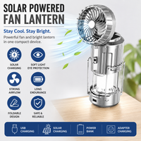 Solar Camping Fan Lantern for Outdoor Travel and Camping