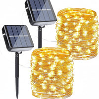 Solar fairy lights 2 pack with warm white LED string lights for garden decor