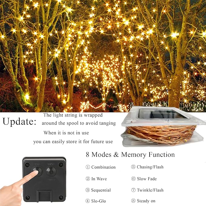 Solar fairy lights used for patio balcony and fence decoration