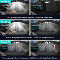 Solar flood light 2 pack with remote control and 3 lighting modes