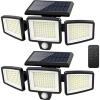 Solar outdoor light with 3 adjustable heads and 210 LED design