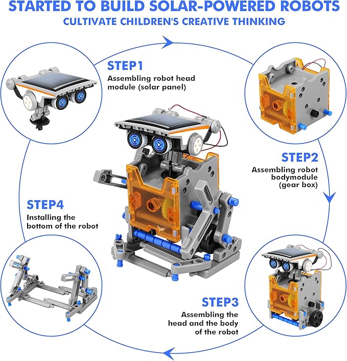 Solar powered robot building kit 13 models for kids