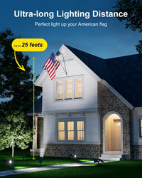 Solar-powered spotlights installed along a garden pathway for accent lighting.