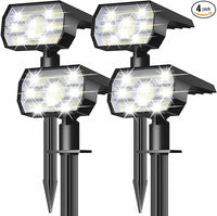 solar spot lights outdoor 56 LED IP68 waterproof garden landscape lights cool white 4 pack