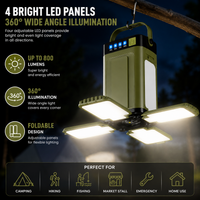 Portable solar tent light for camping and travel