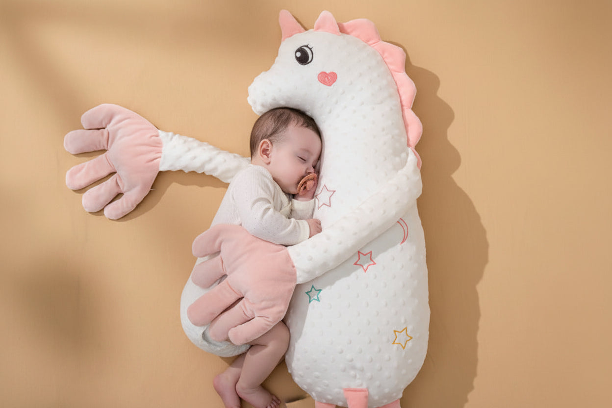 Soft companion pillow with gentle patting hand motion