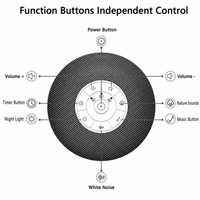 Portable sound machine with 30 60 and 90 minute timer settings