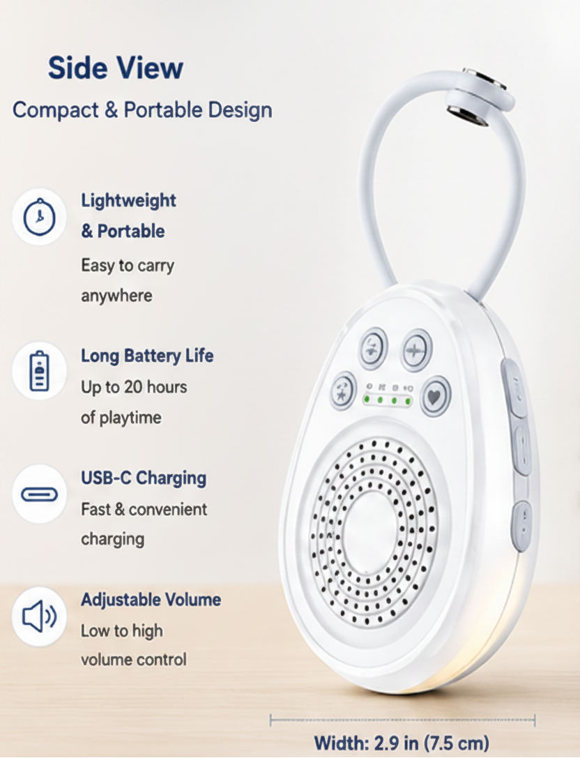 White noise sound machine with adjustable timer settings