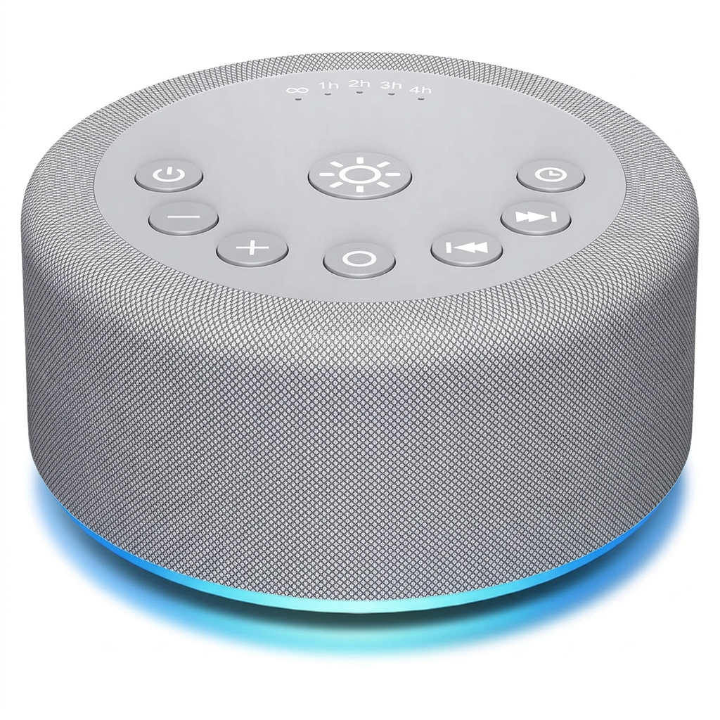 Sound machine night light with white noise and brown noise options for sleep