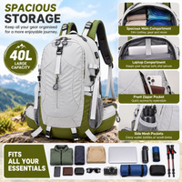 Spacious mountaineering travel bag for carrying clothing and personal essentials.