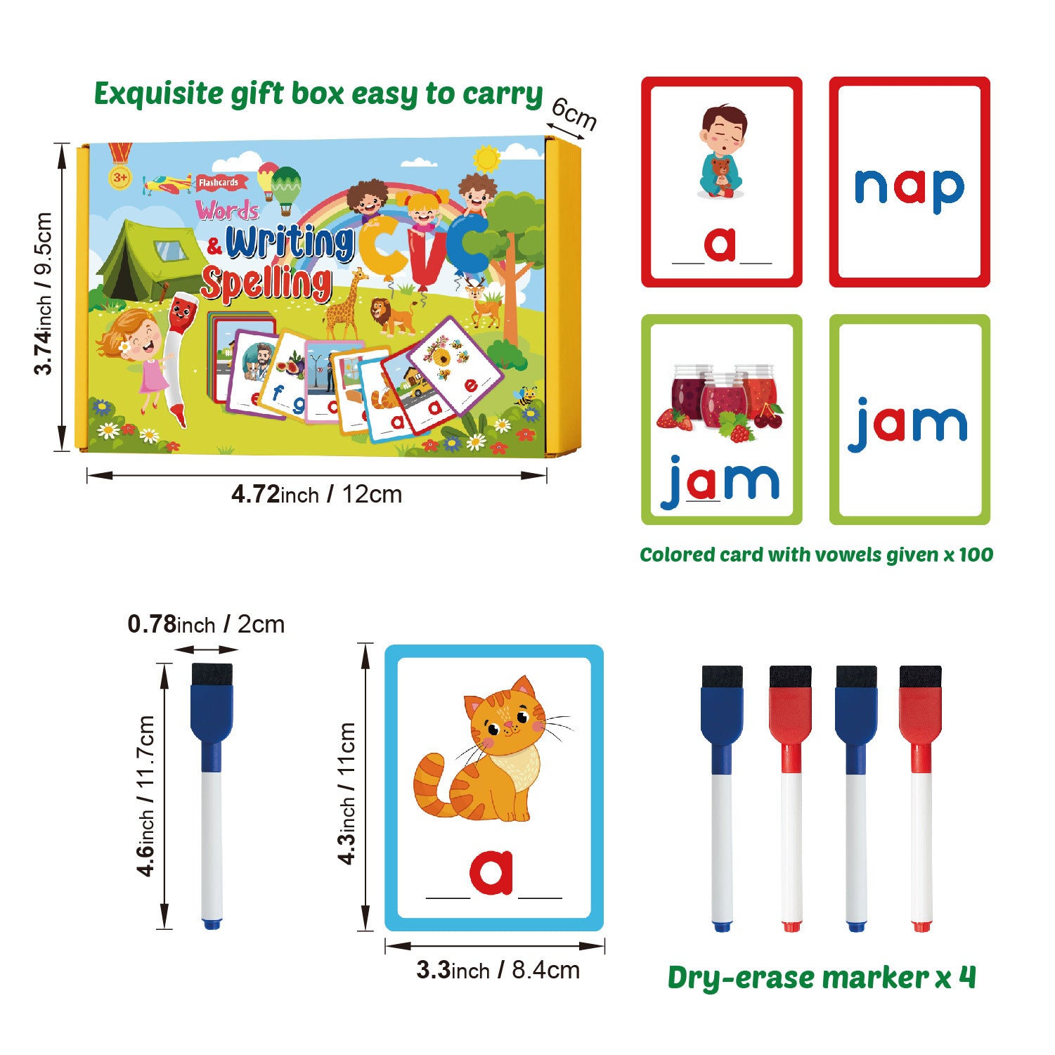 Spelling learning flashcards for preschool kids