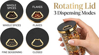 Spice organizer set with labels funnel and cleaning brush