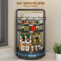 Rotating spice rack with integrated paper towel holder