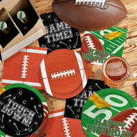  Sports birthday party tableware set with football decorations