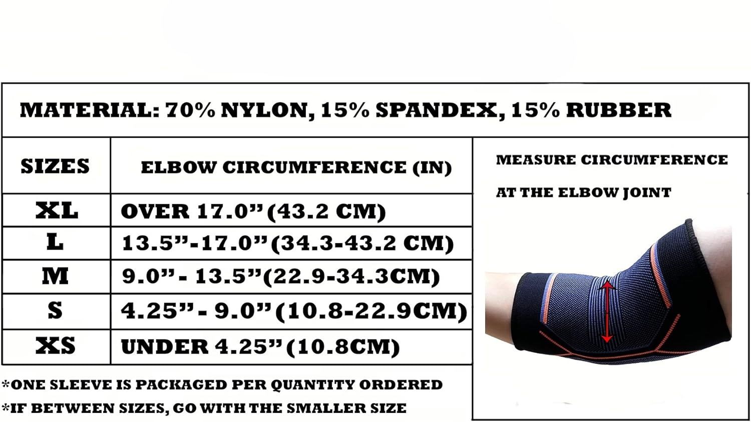 Sports elbow support sleeve providing pain relief for tennis elbow, golf elbow, and tendonitis
