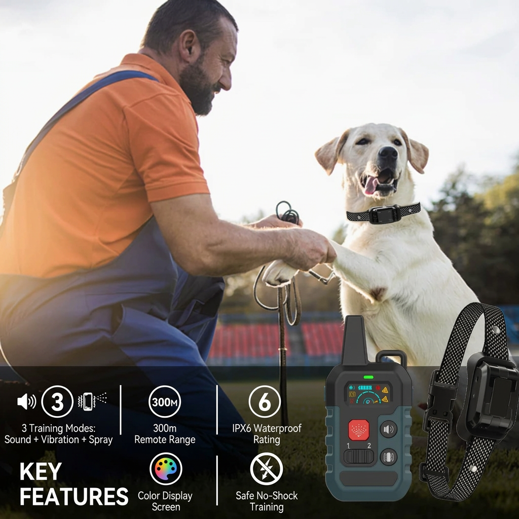 Spray-based dog training collar with remote control